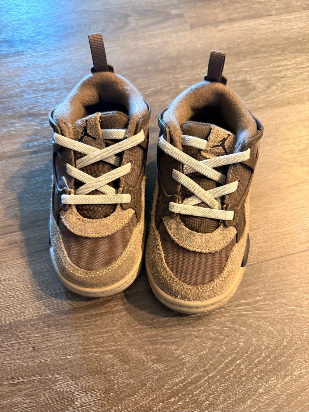 Jordan 4 Toddler Brown and Tan High-Top Sneakers